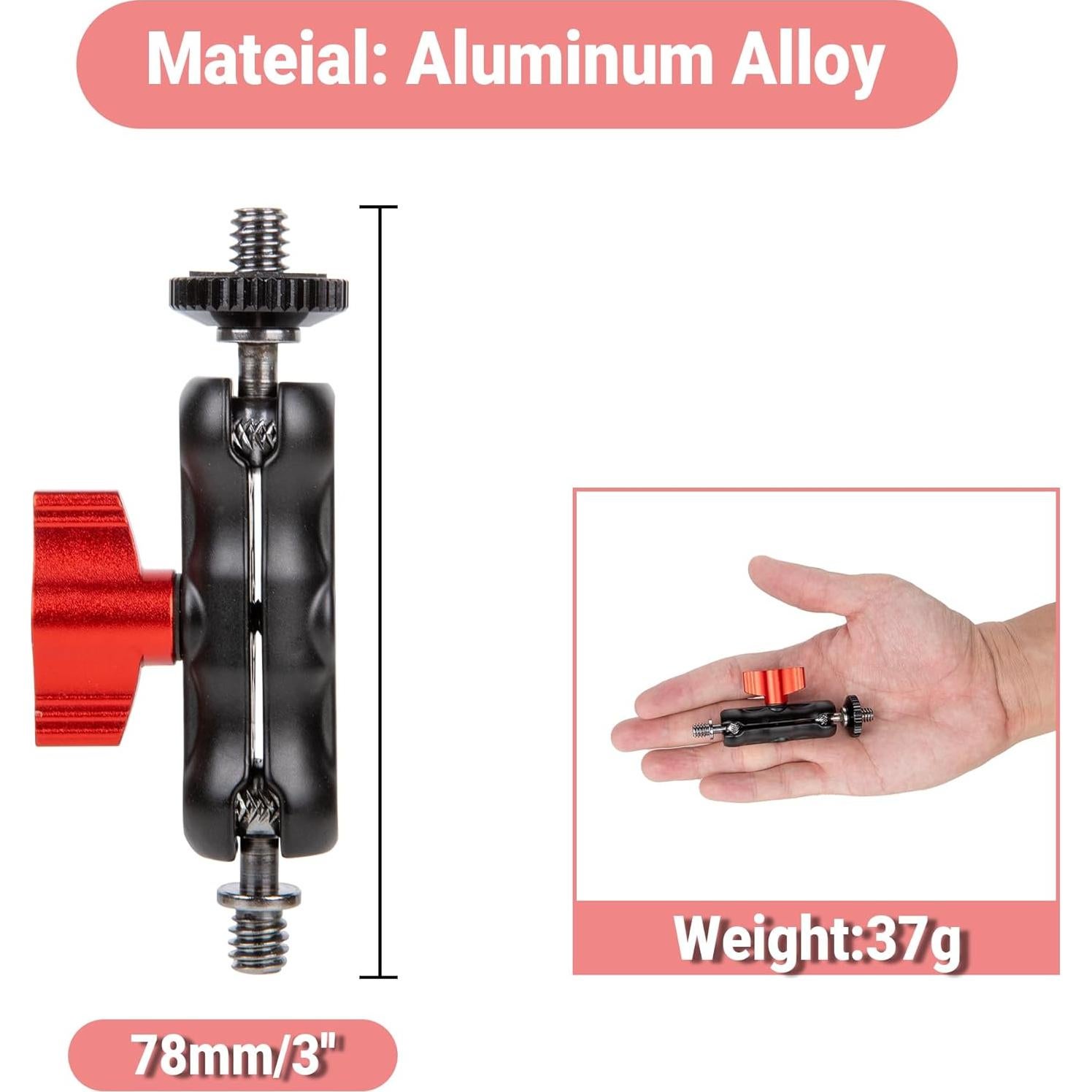 Mini Brazo Mágico Clamp Doble Cabeza LinkWheres 7.8cm