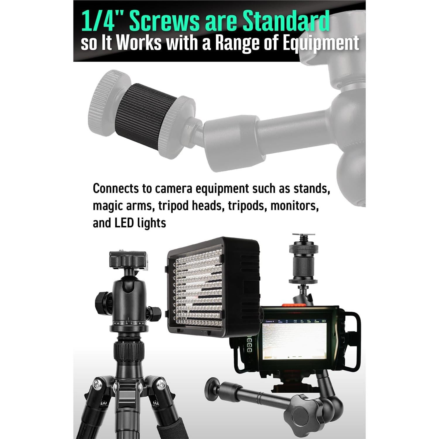 Adaptador de Rosca de Trípode ETLIFE 1/4 F a 1/4 F - 2 Piezas