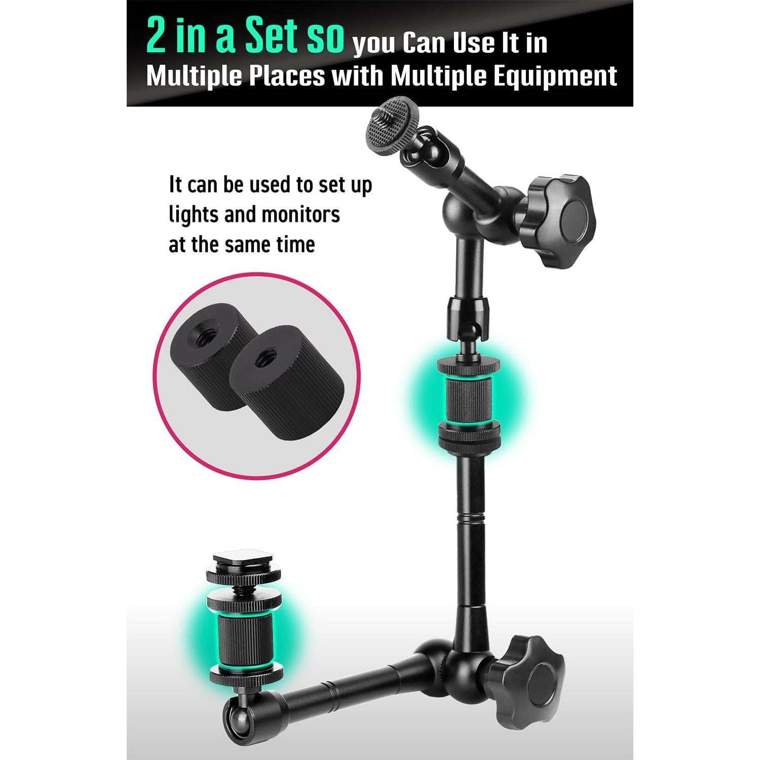 Adaptador de Rosca de Trípode ETLIFE 1/4 F a 1/4 F - 2 Piezas