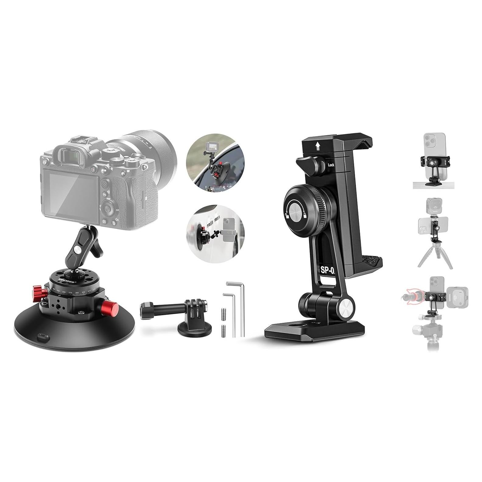 Soporte de Succión NEEWER 6" con Brazo Mágico para Cámara