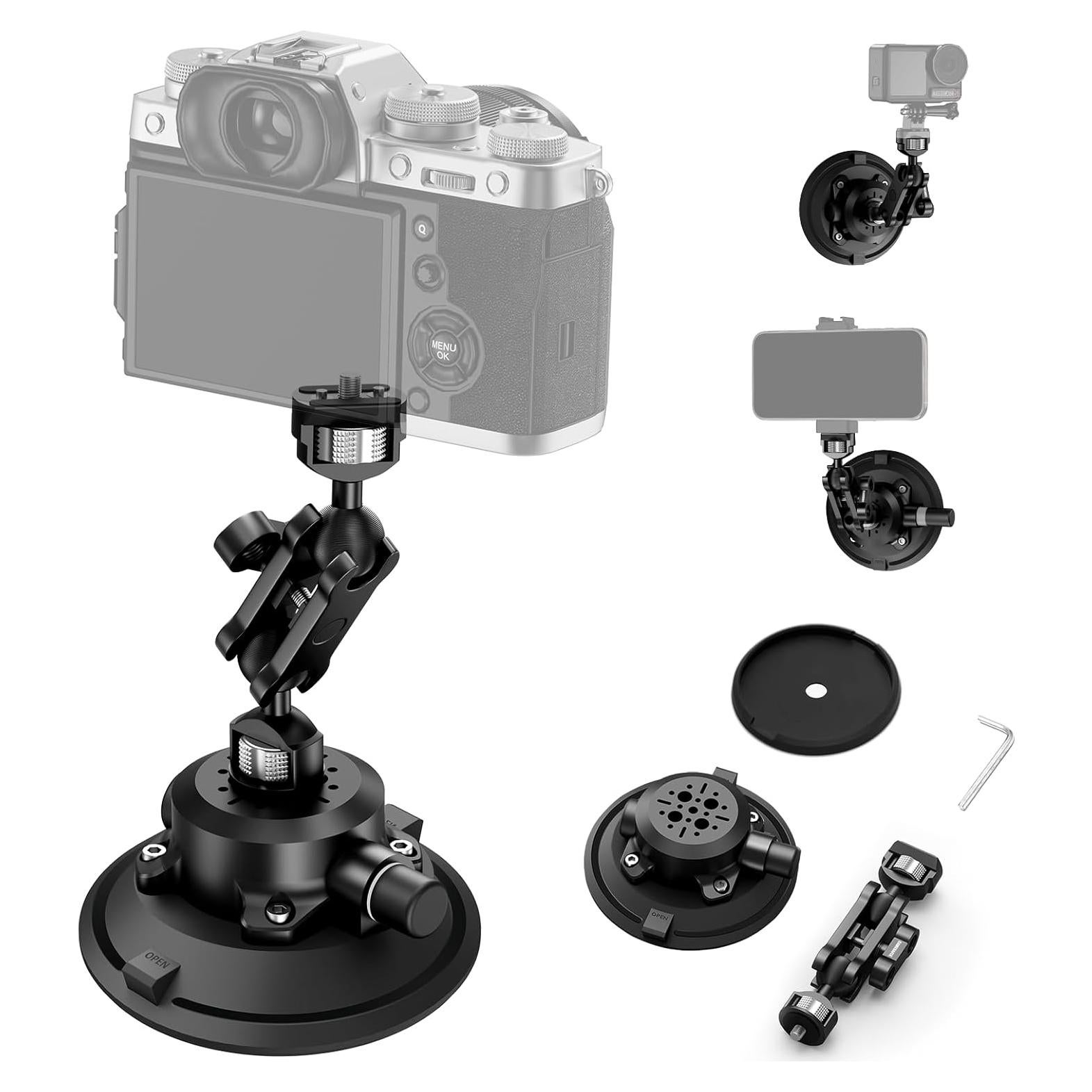 Soporte de Ventosa para Cámara CAMEDAFLX 11.4 cm Ajustable