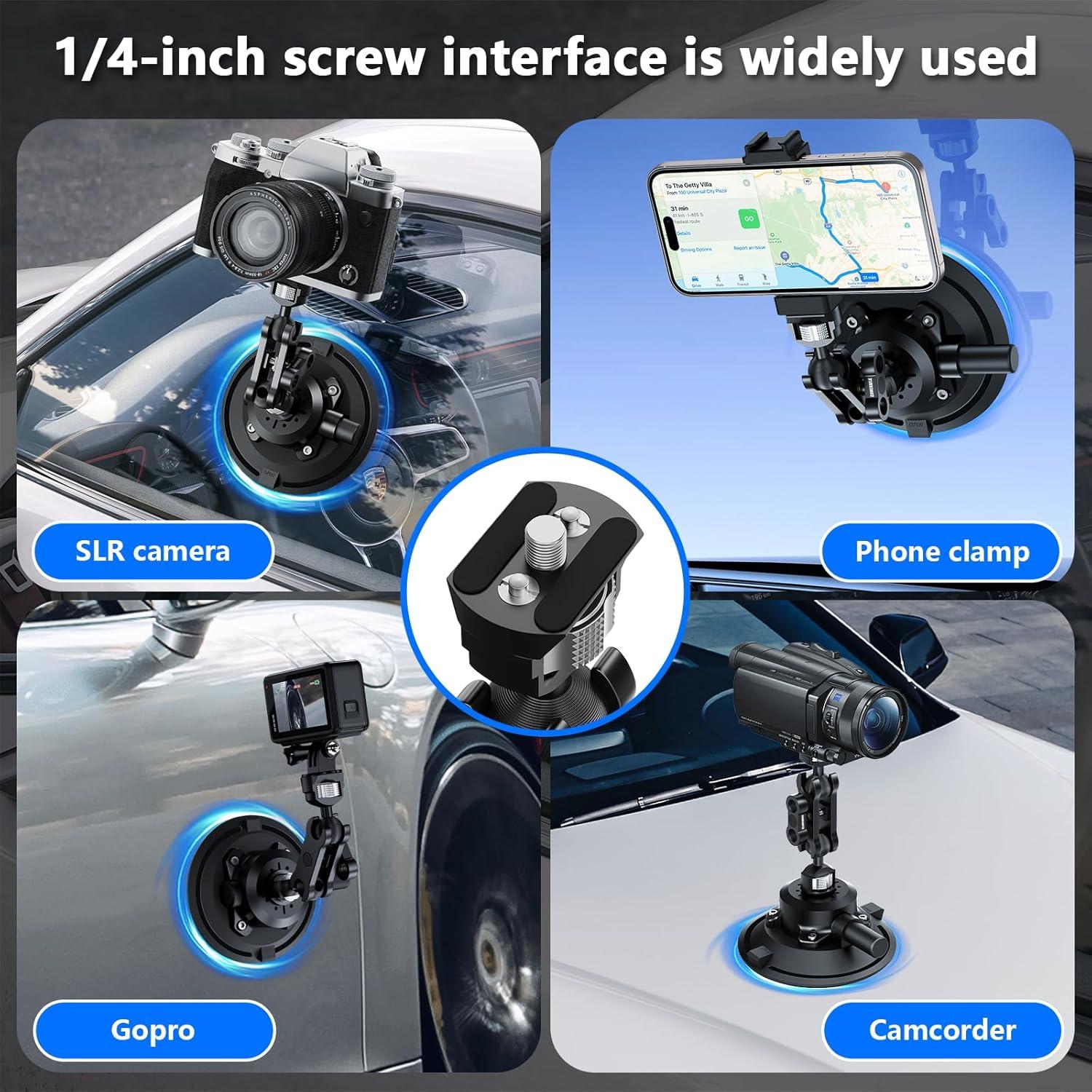 Soporte de Ventosa para Cámara CAMEDAFLX 11.4 cm Ajustable