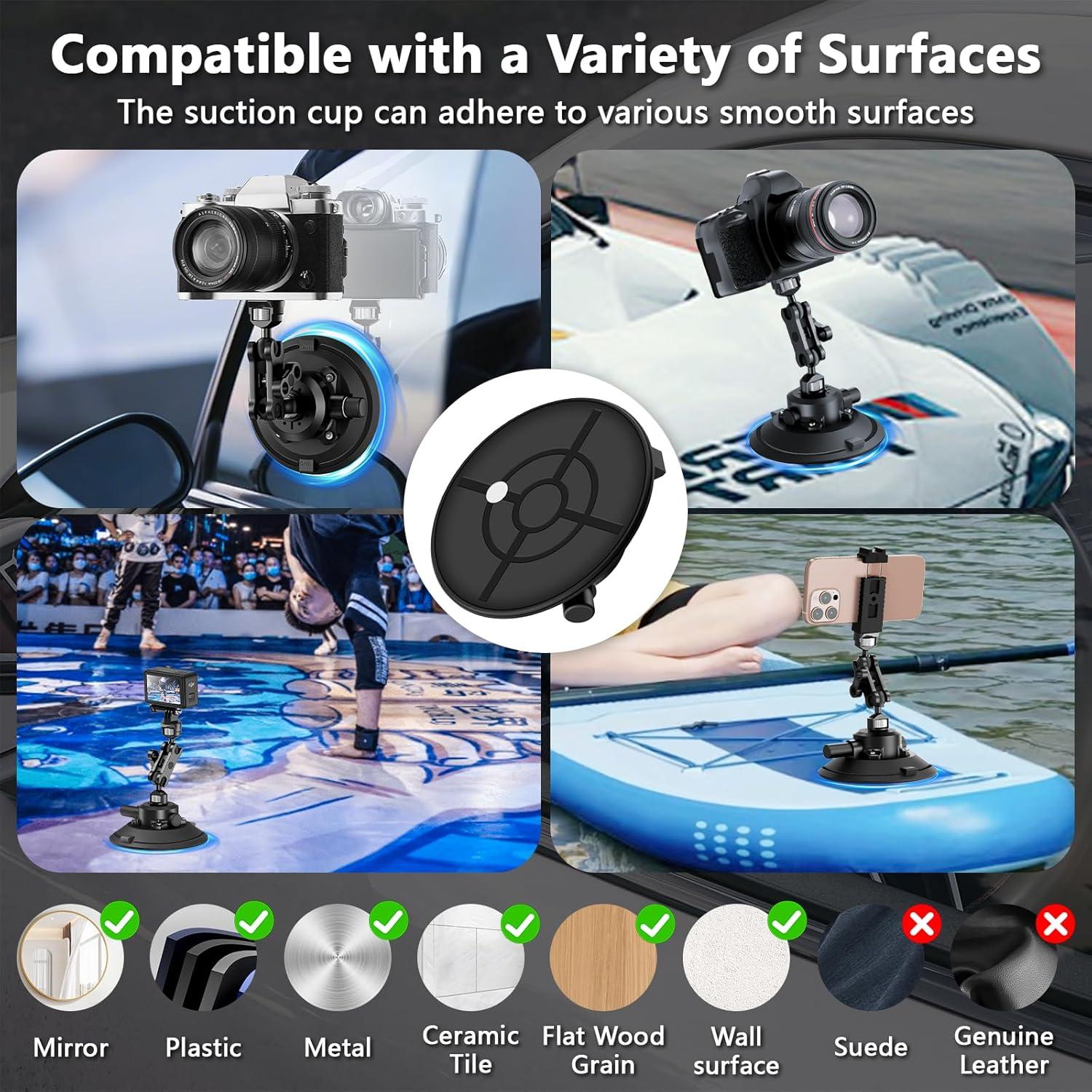 Soporte de Ventosa para Cámara CAMEDAFLX 11.4 cm Ajustable