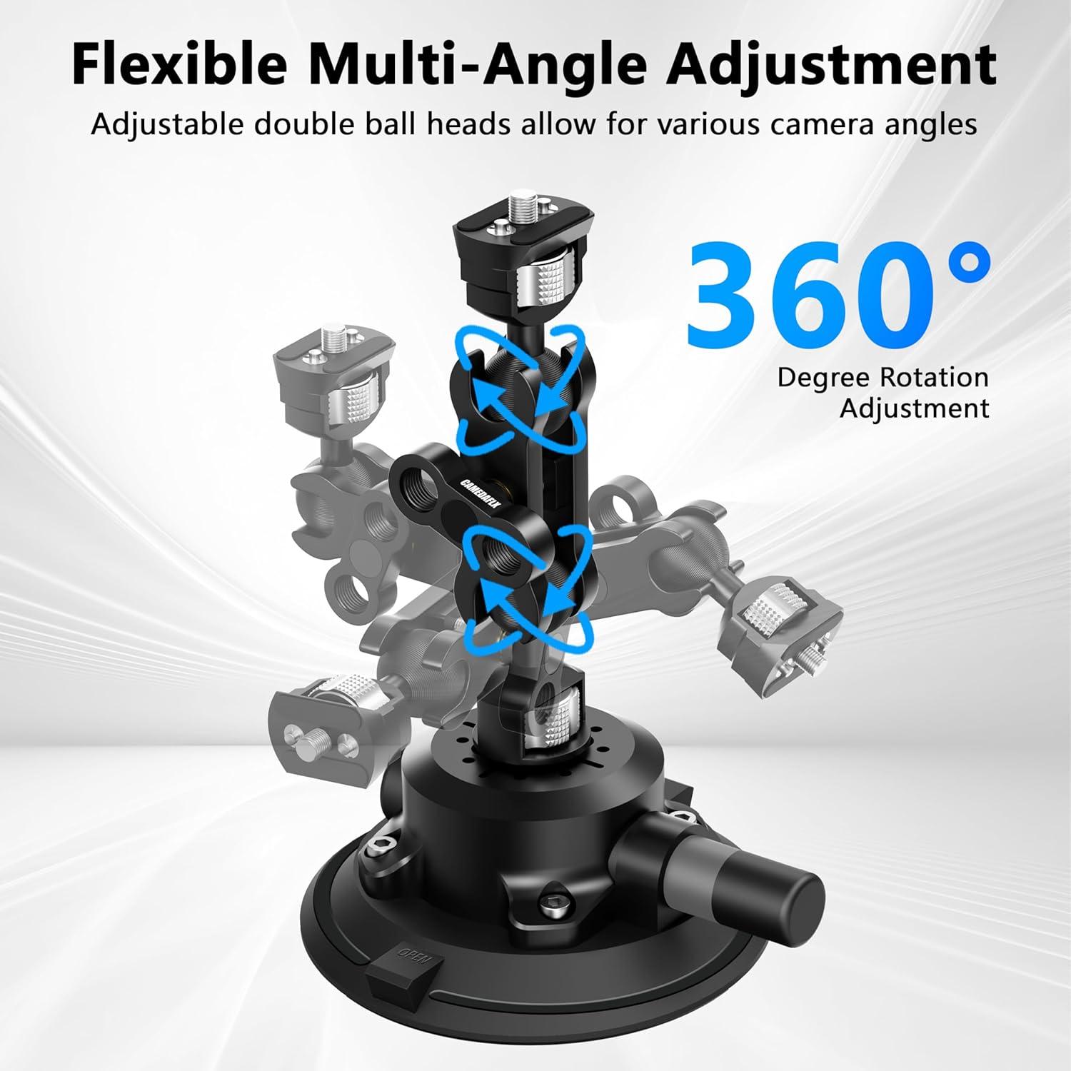 Soporte de Ventosa para Cámara CAMEDAFLX 11.4 cm Ajustable