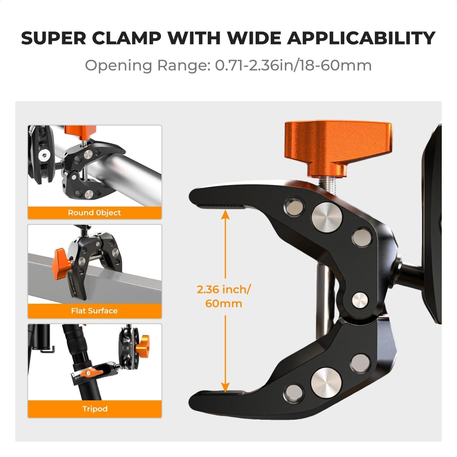 Brazo Mágico K&F Concept 25cm con Super Abrazadera 360°