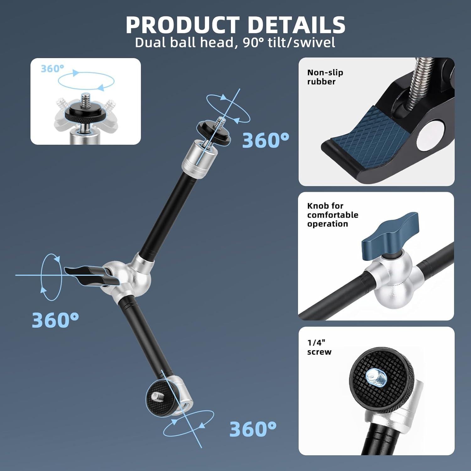 Soporte de Brazo Mágico BRDRC 24.9 cm para Cámara y Teléfono