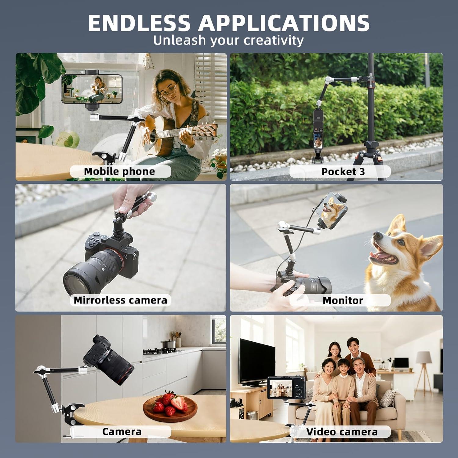 Soporte de Brazo Mágico BRDRC 24.9 cm para Cámara y Teléfono