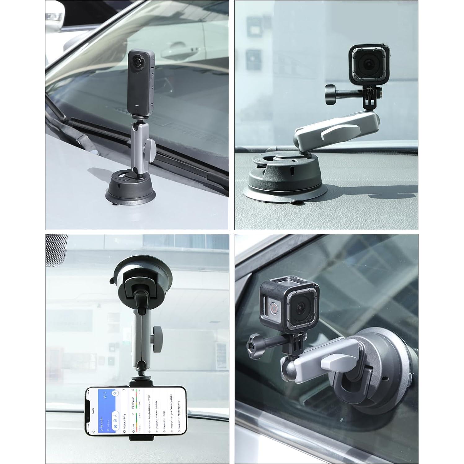 Soporte de Ventosa PULUZ para Cámara y Teléfono Ajustable 360°