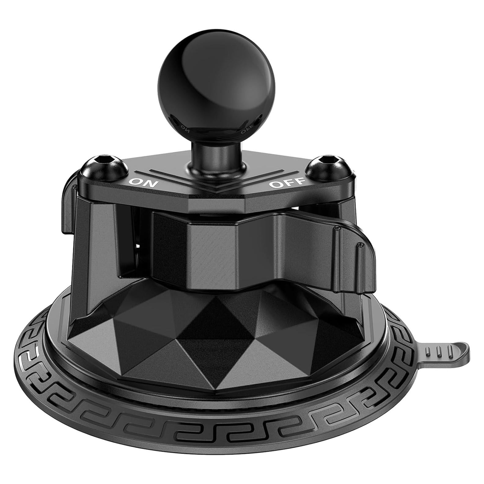 1" Ball Twist-Lock Suction Cup Mount, 3.5" Large Suction Cup Base for Vehicle Windshields, Compatible with RAM Mounts B Size 1" Ball Double Socket Arm, for GoPro Insta360 Camera Phone Holder