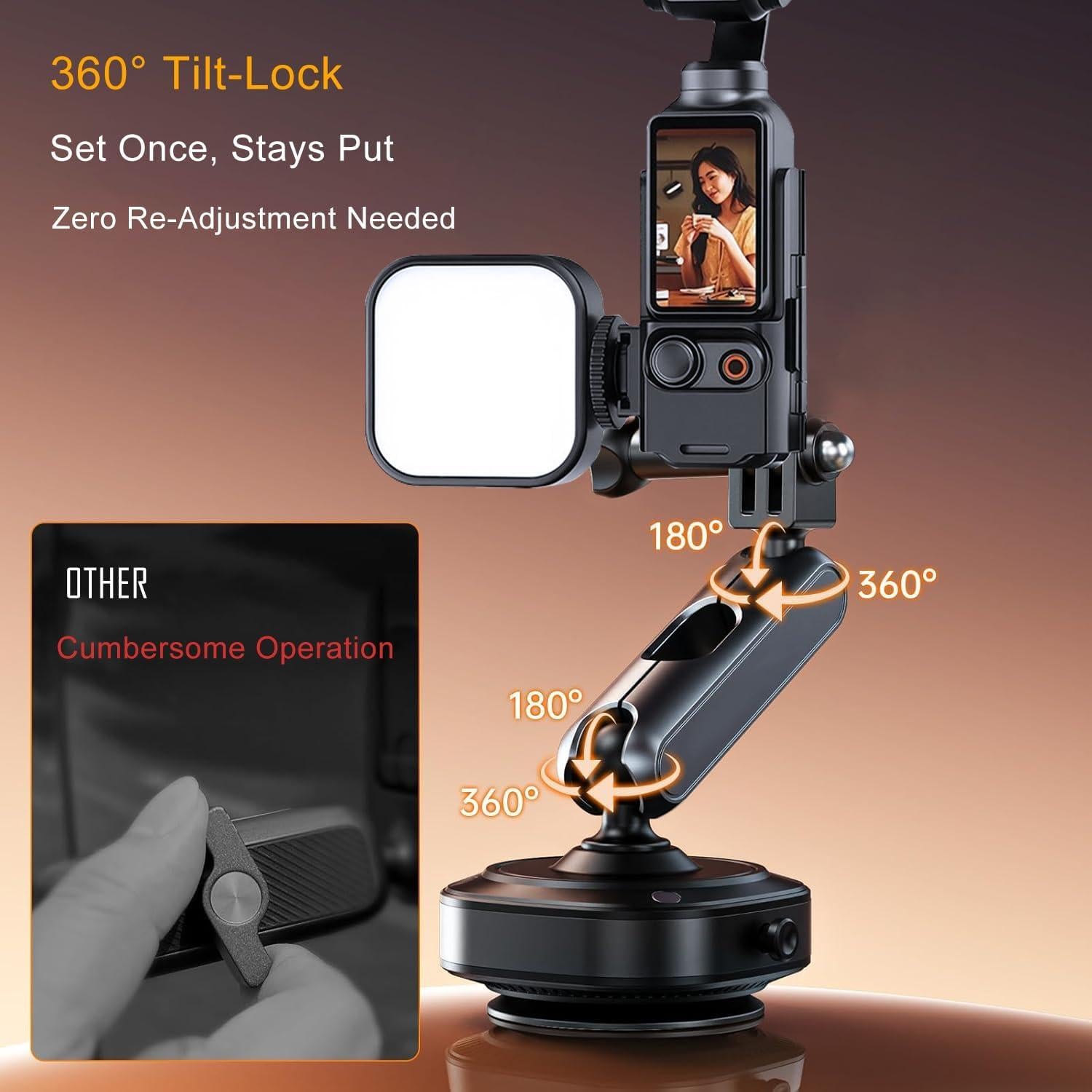 Soporte de Ventosa Eléctrico Jkoailiwi para DJI Osmo Pocket 3