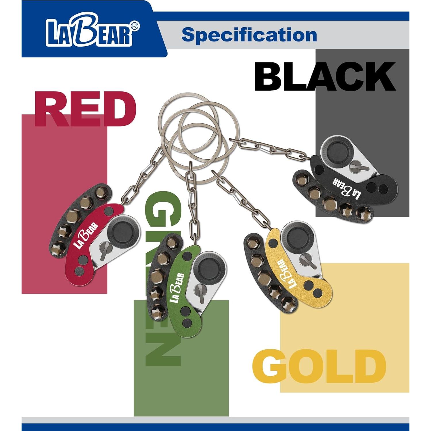 Juego de Llaves de Carraca Mini LABEAR 6 Piezas Rojo