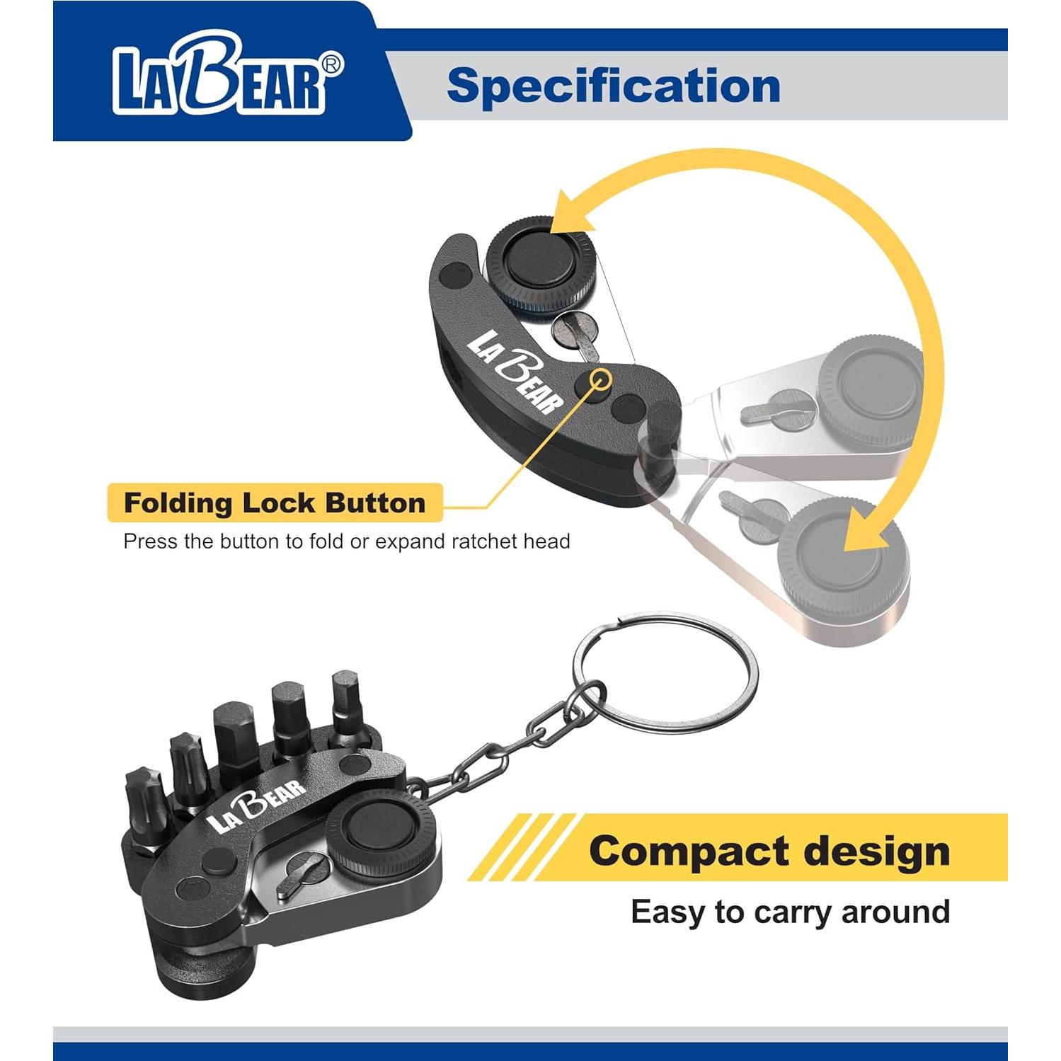 Juego de Llaves de Carraca Mini LABEAR 6 Piezas Rojo