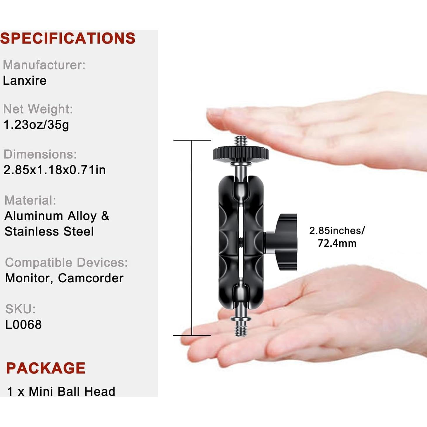 Mini Brazo Mágico Lanxire con Cabeza de Doble Bola 2kg