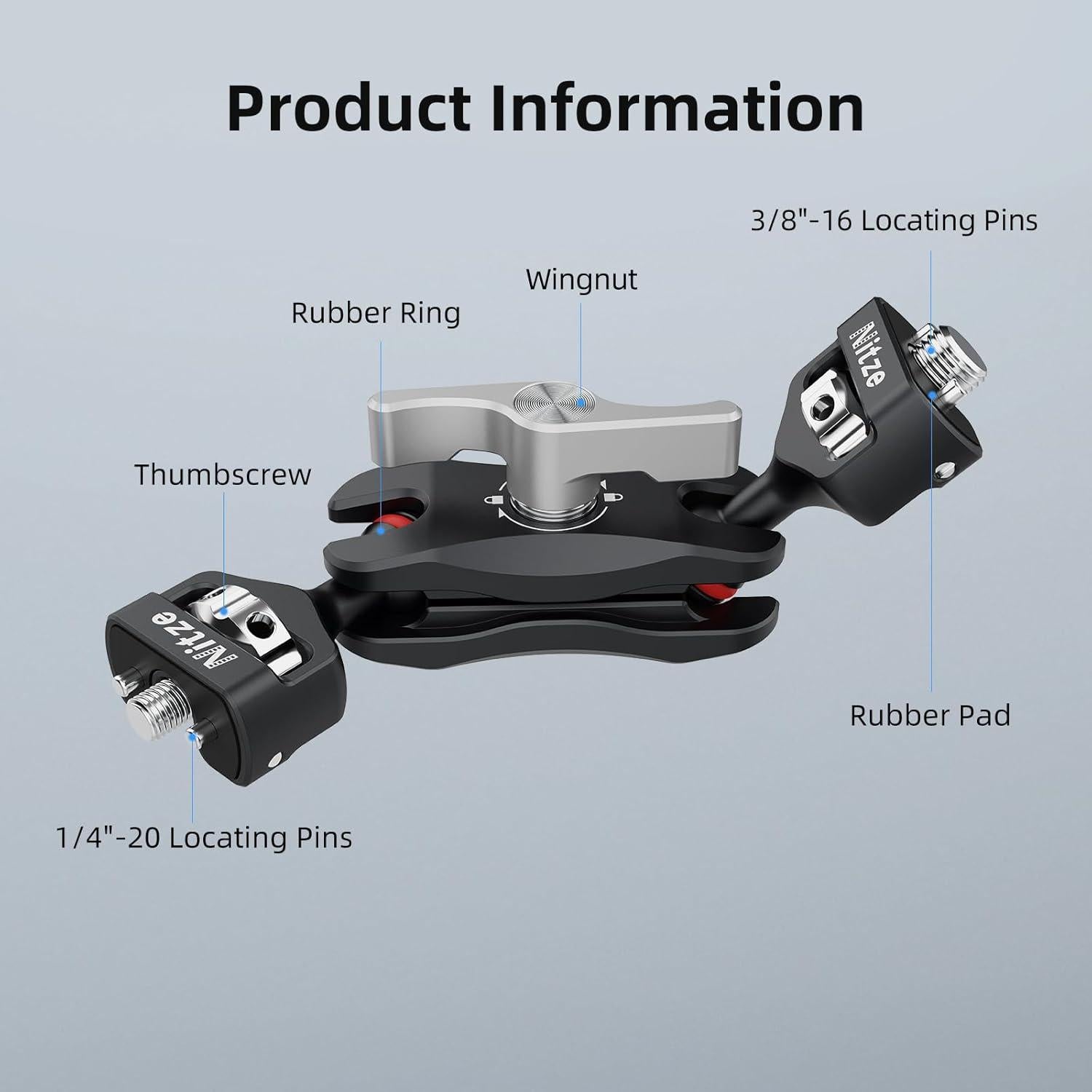 Brazo Mágico Nitze N50-G2 con Doble Cabezal Esférico