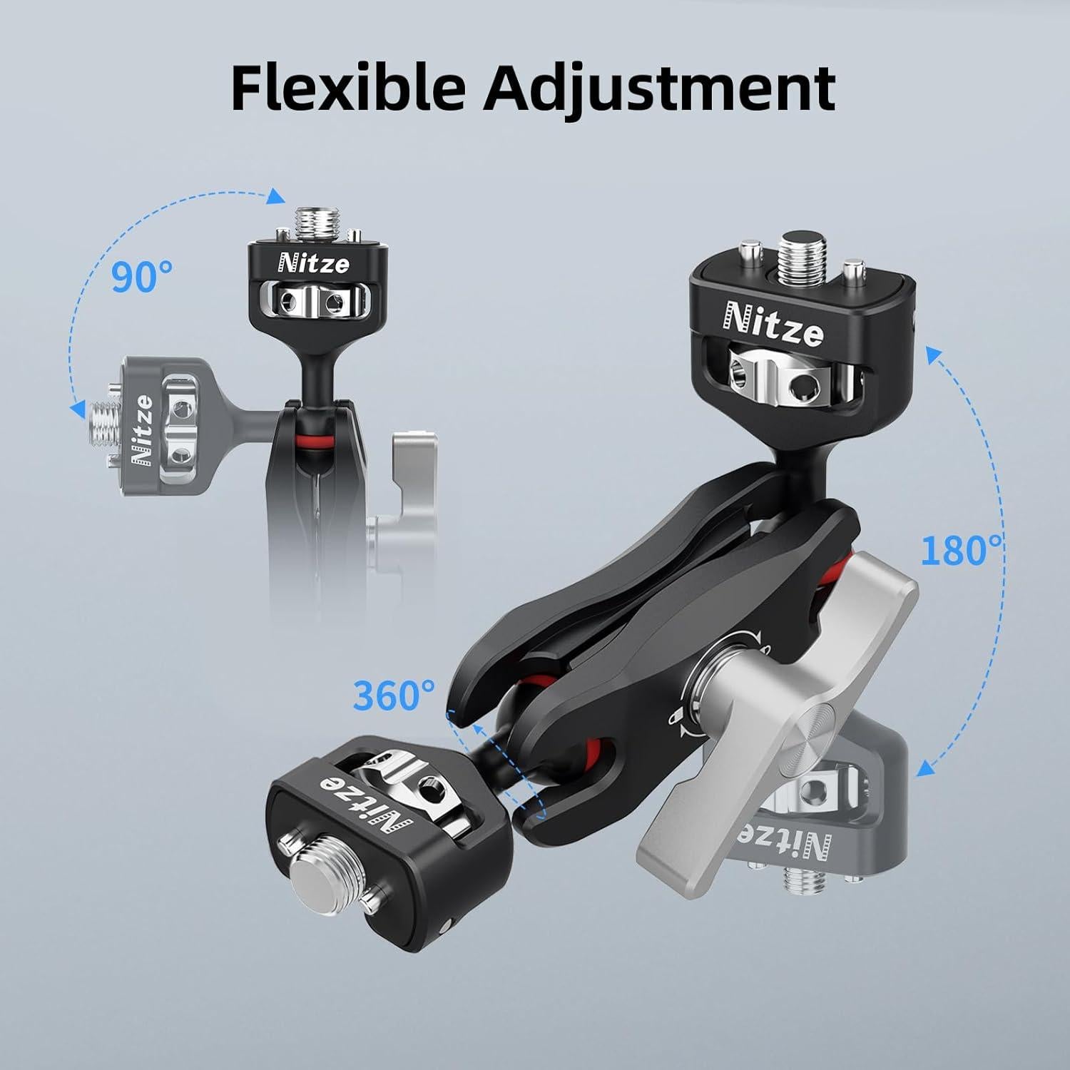 Brazo Mágico Nitze N50-G2 con Doble Cabezal Esférico