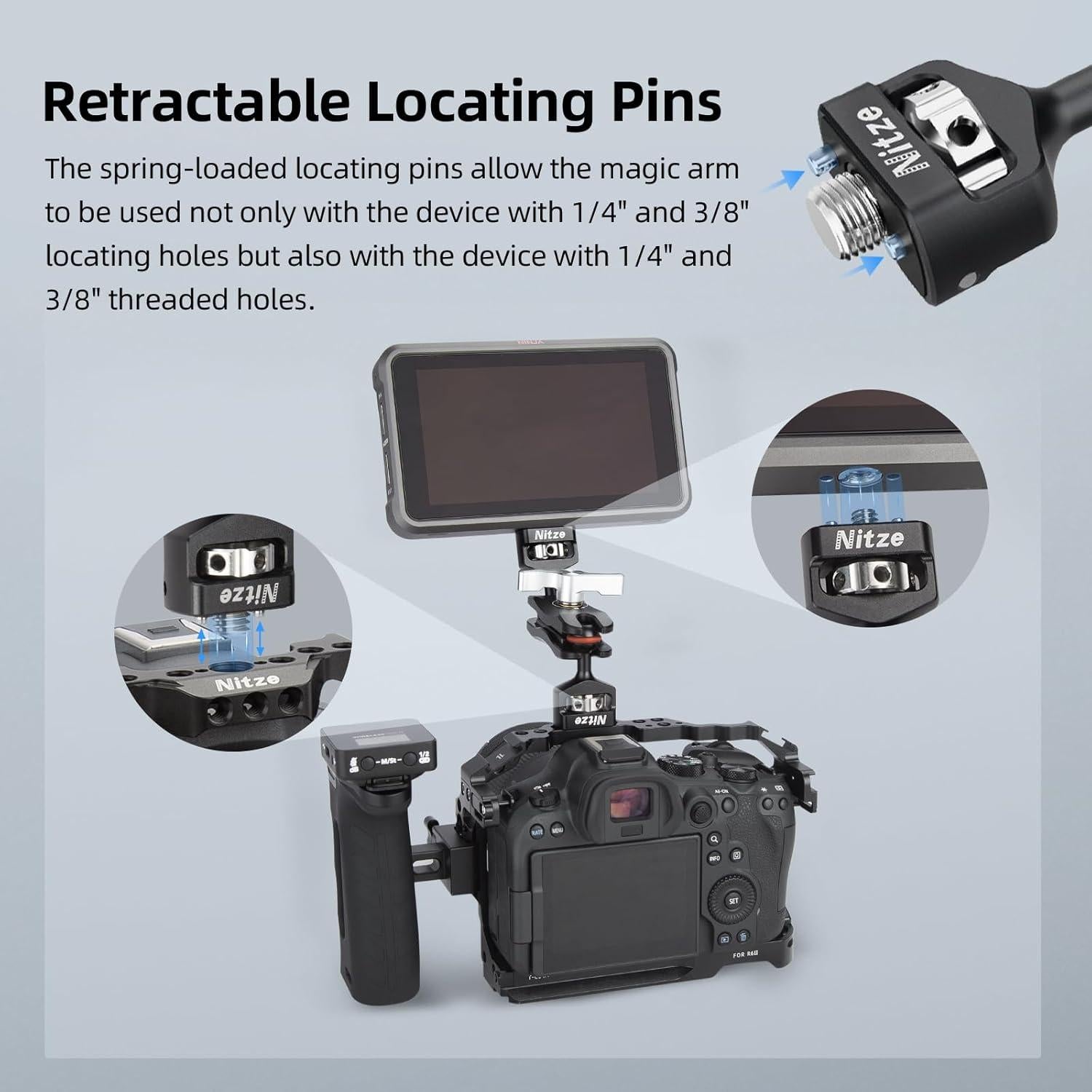 Brazo Mágico Nitze N50-G2 con Doble Cabezal Esférico