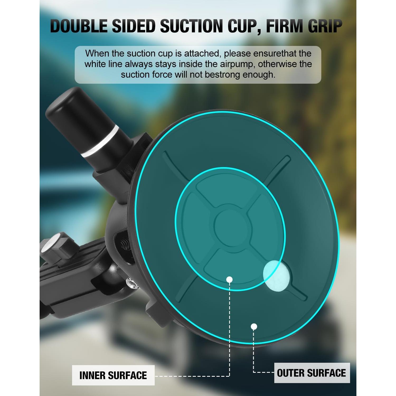 Soporte de Cámara con Ventosa xieachur 4.5" para GoPro y DSLR