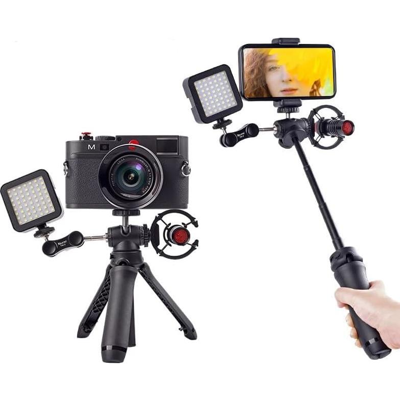 Trípode portátil y palo de selfie Spovan con zapata fría 360°