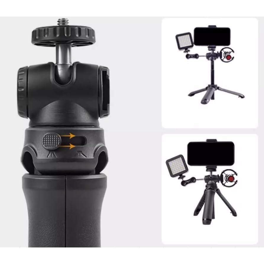 Trípode portátil y palo de selfie Spovan con zapata fría 360°