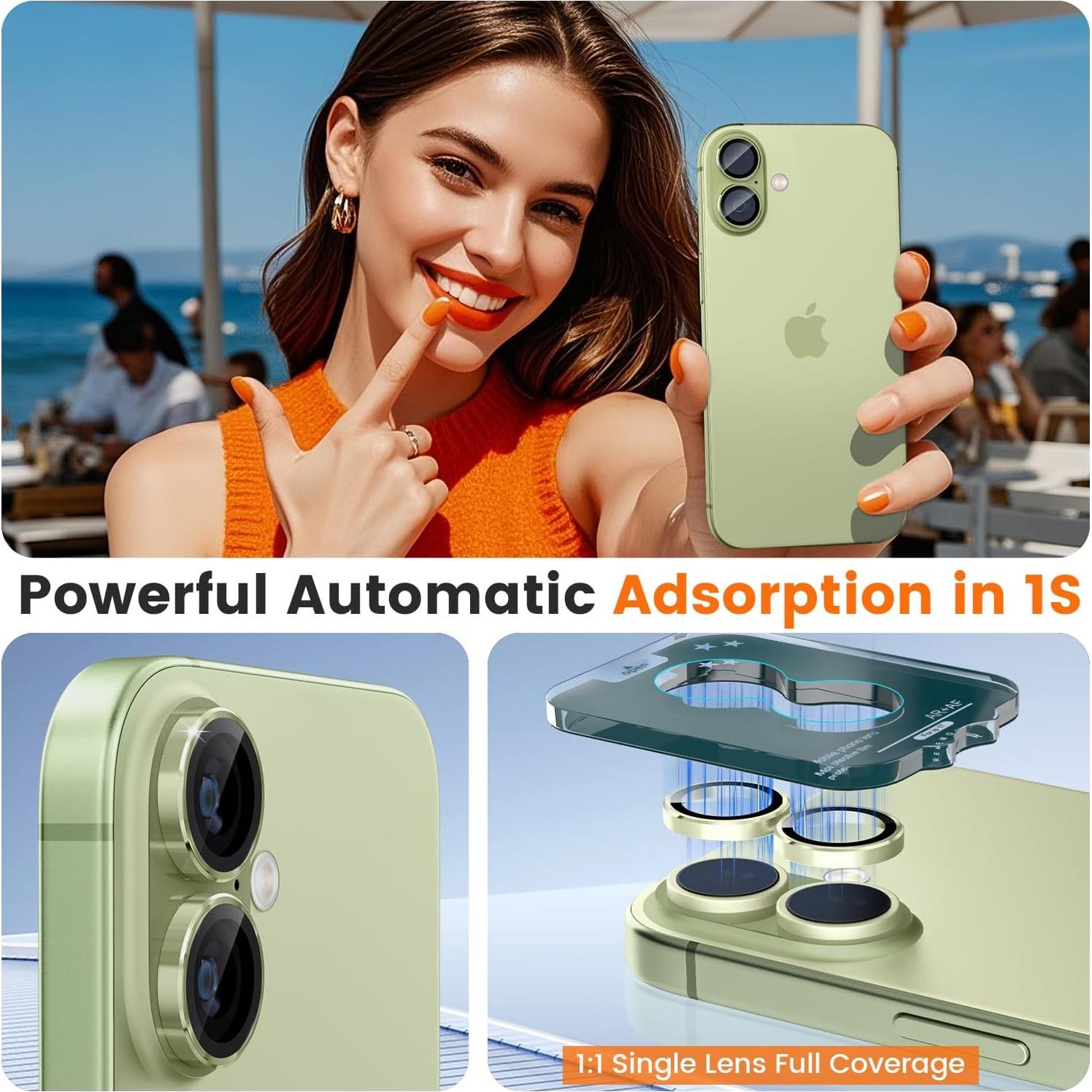 Protector de Lente de Cámara imluckies para iPhone 17 Verde