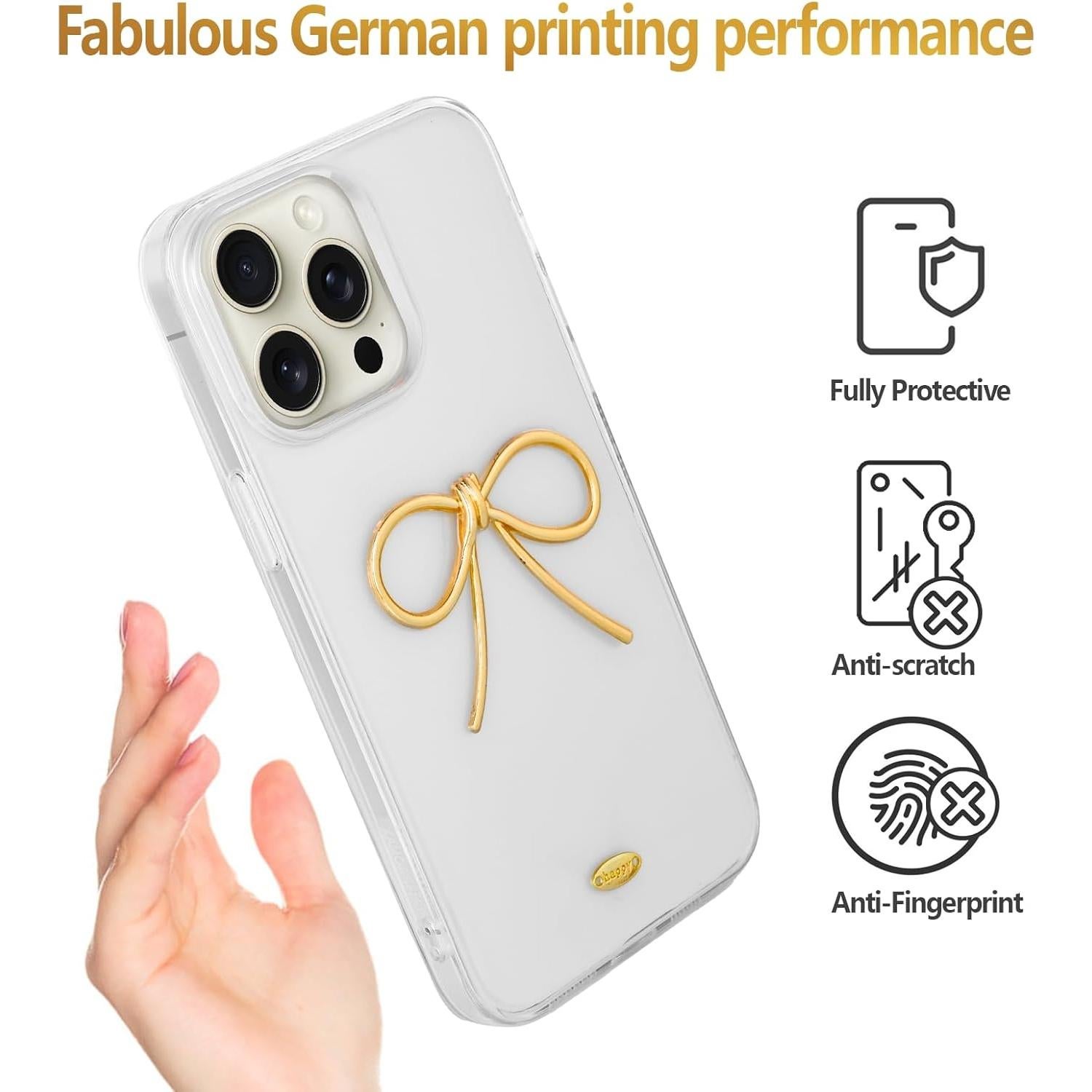 Funda protectora LIOPEU para iPhone 14 Pro Max Dorado