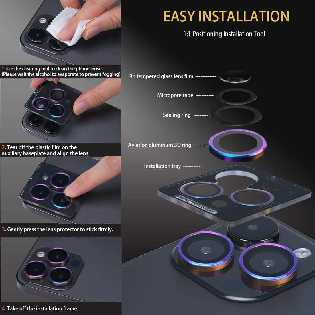 Protector de Lente de Cámara Rayorcon para iPhone 13 Pro/Pro Max