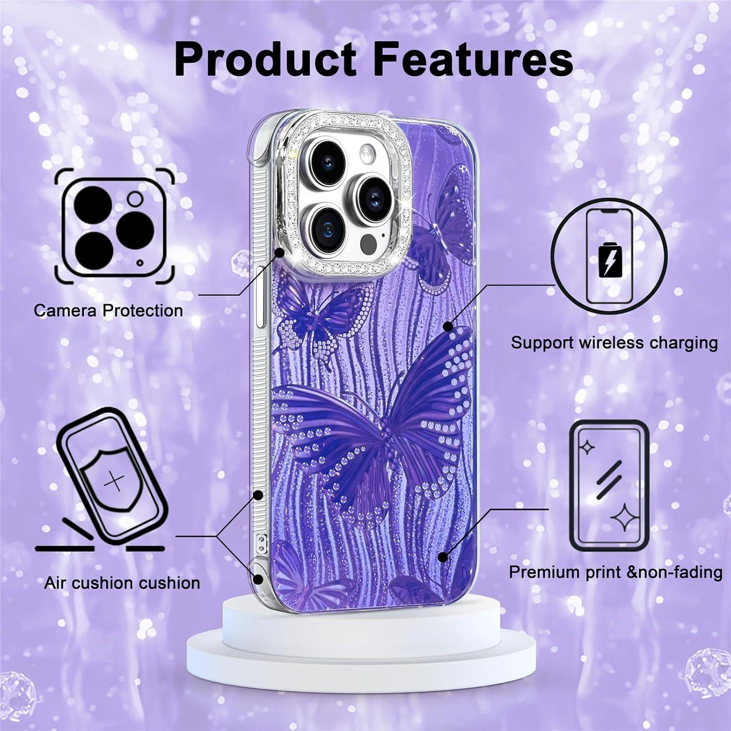 Funda TPU para iPhone 14 Pro Max I-MGAE-IN-AR Púrpura