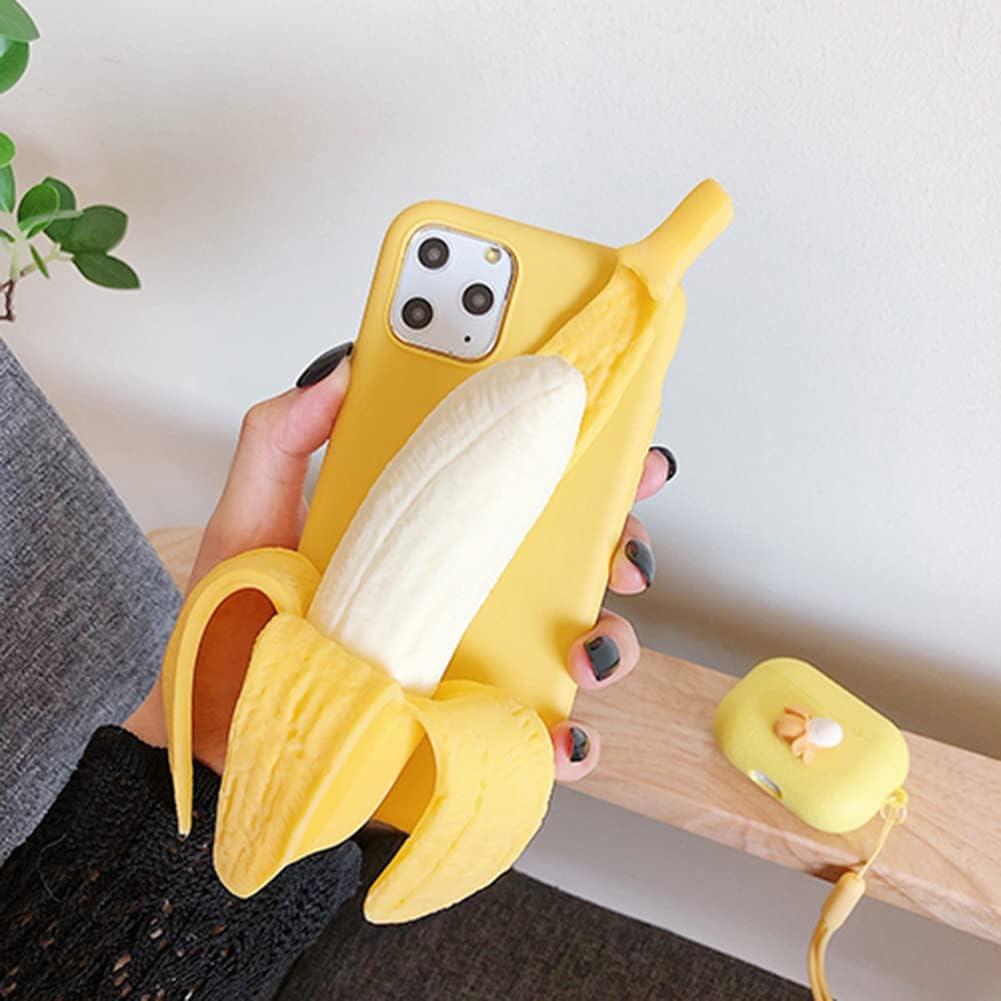Funda Silicona Kawaii para iPhone 16 Pro Max - Banana A
