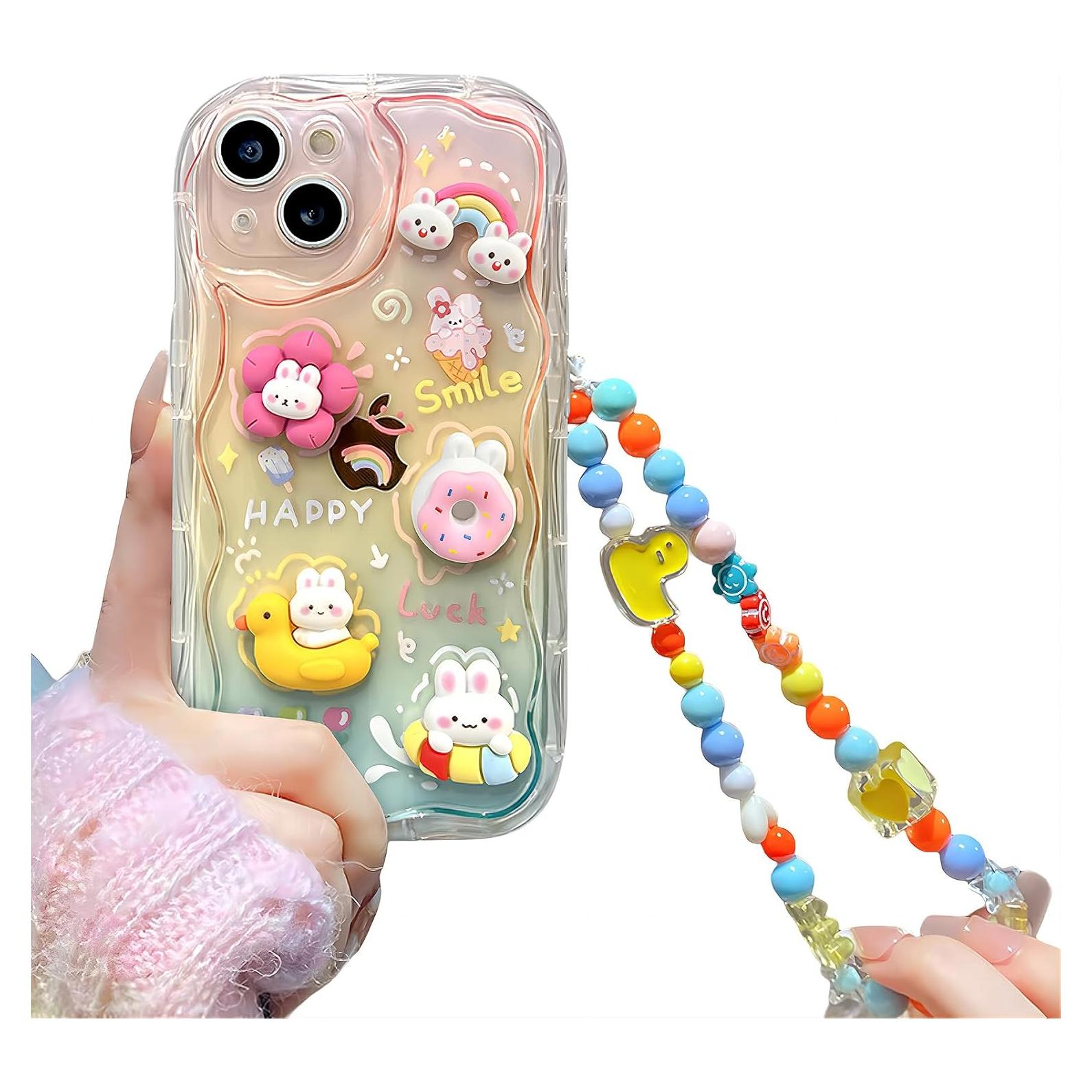 Funda UMICASE para iPhone 16 Plus, Silicona 3D Conejo Multicolor