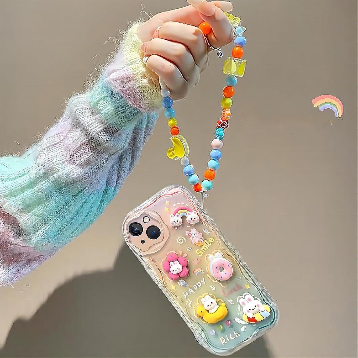 Funda UMICASE para iPhone 16 Plus, Silicona 3D Conejo Multicolor