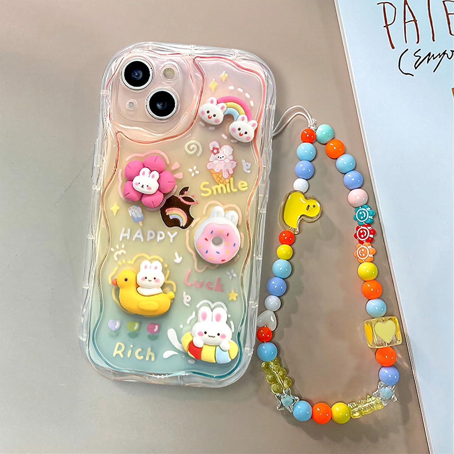 Funda UMICASE para iPhone 16 Plus, Silicona 3D Conejo Multicolor