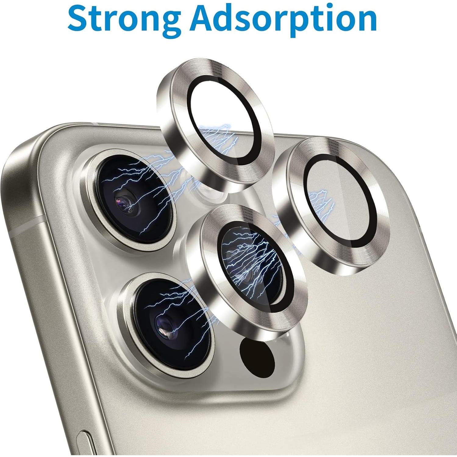 Protector de Lente de Cámara Hsefo para iPhone 16 Pro/Max 9H