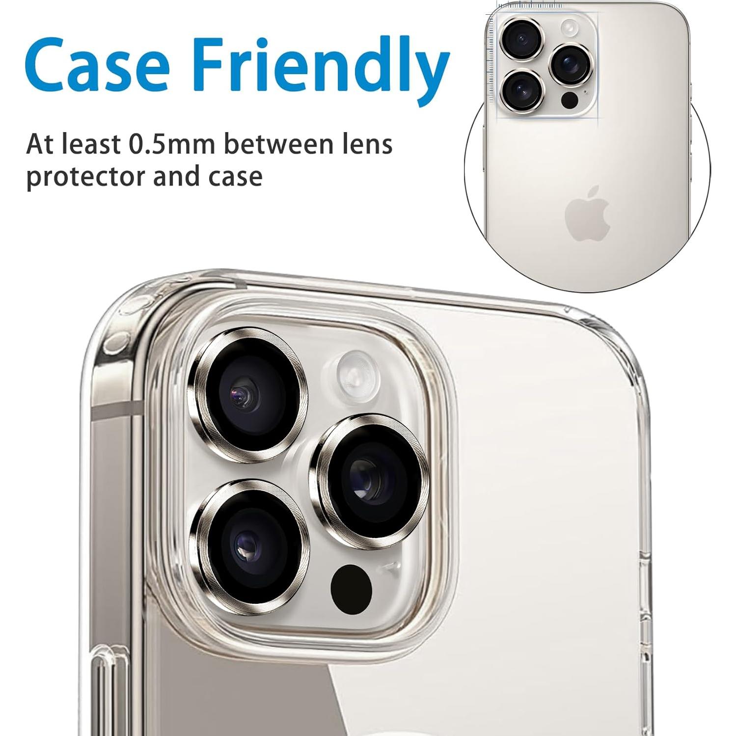 Protector de Lente de Cámara Hsefo para iPhone 16 Pro/Max 9H