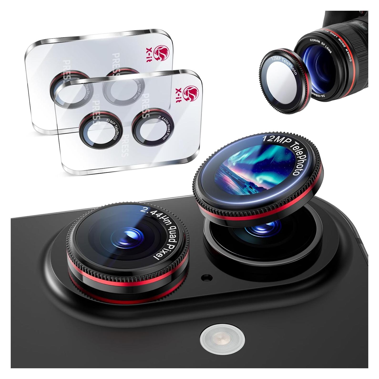 Protector de Lente de Cámara X-it para iPhone 16/16 Plus 2 Pcs