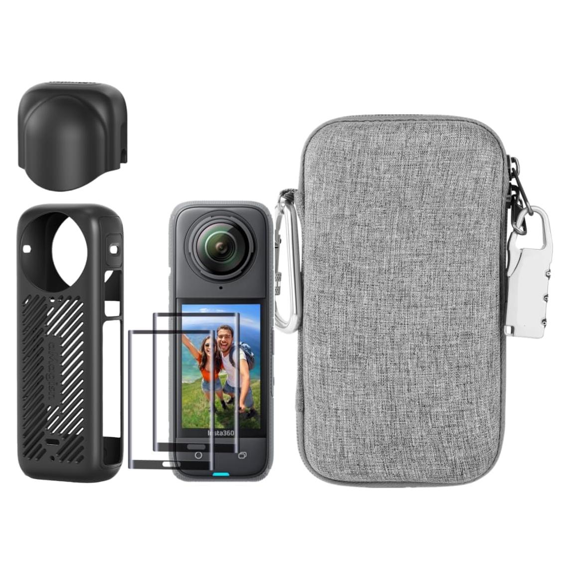 Kit 7en1 Accesorios para Insta360 X4 - Funda, Tapa, Bolsa