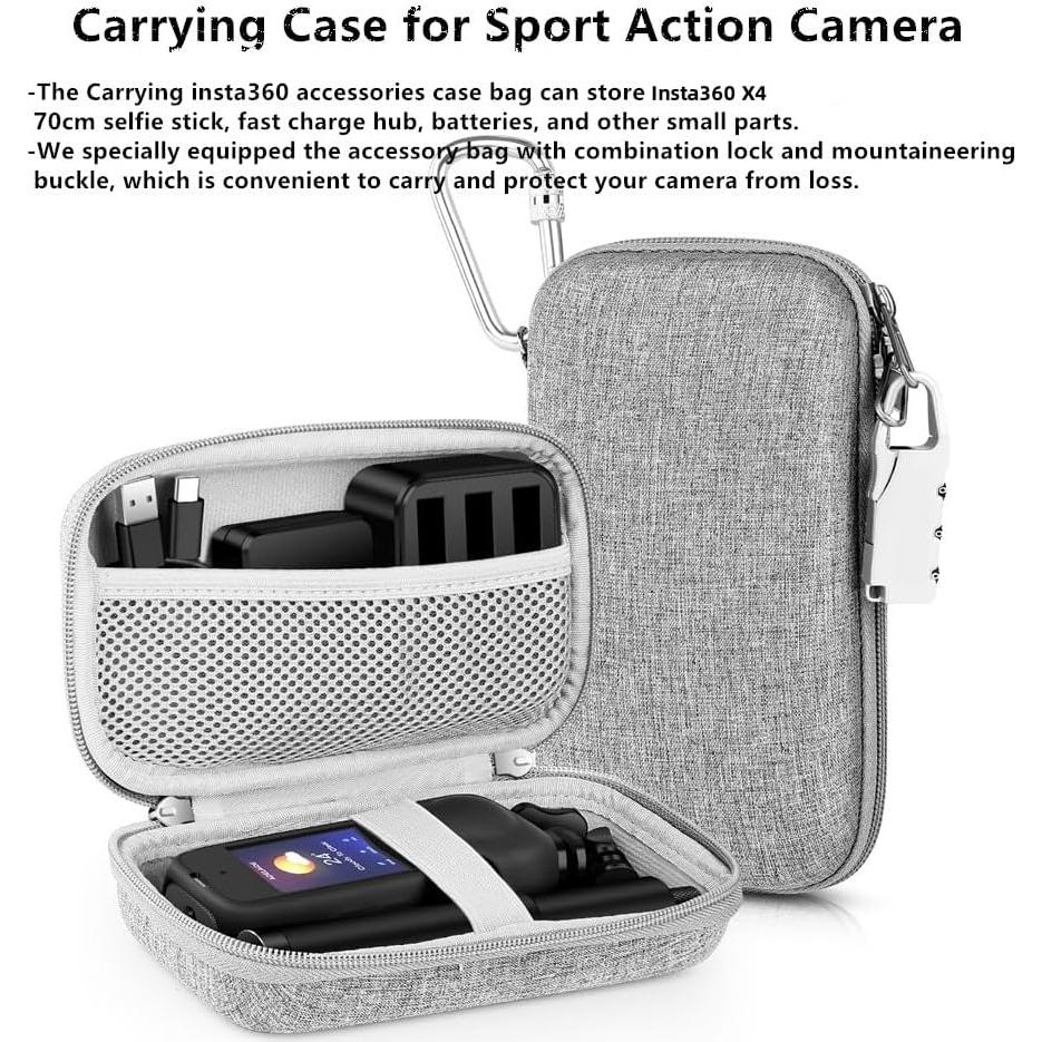 Kit 7en1 Accesorios para Insta360 X4 - Funda, Tapa, Bolsa