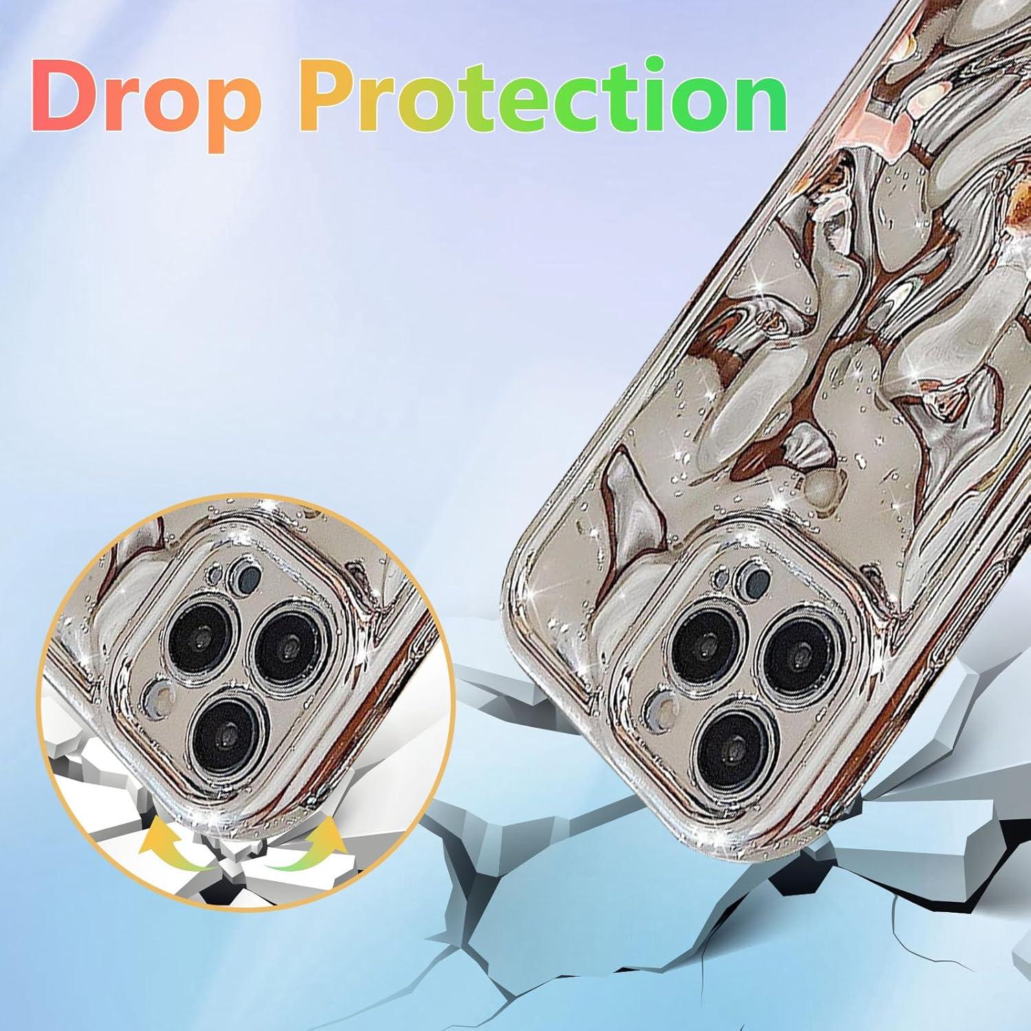 Funda EYZUTAK para iPhone 14 Pro Max - Silicona Plata 3D