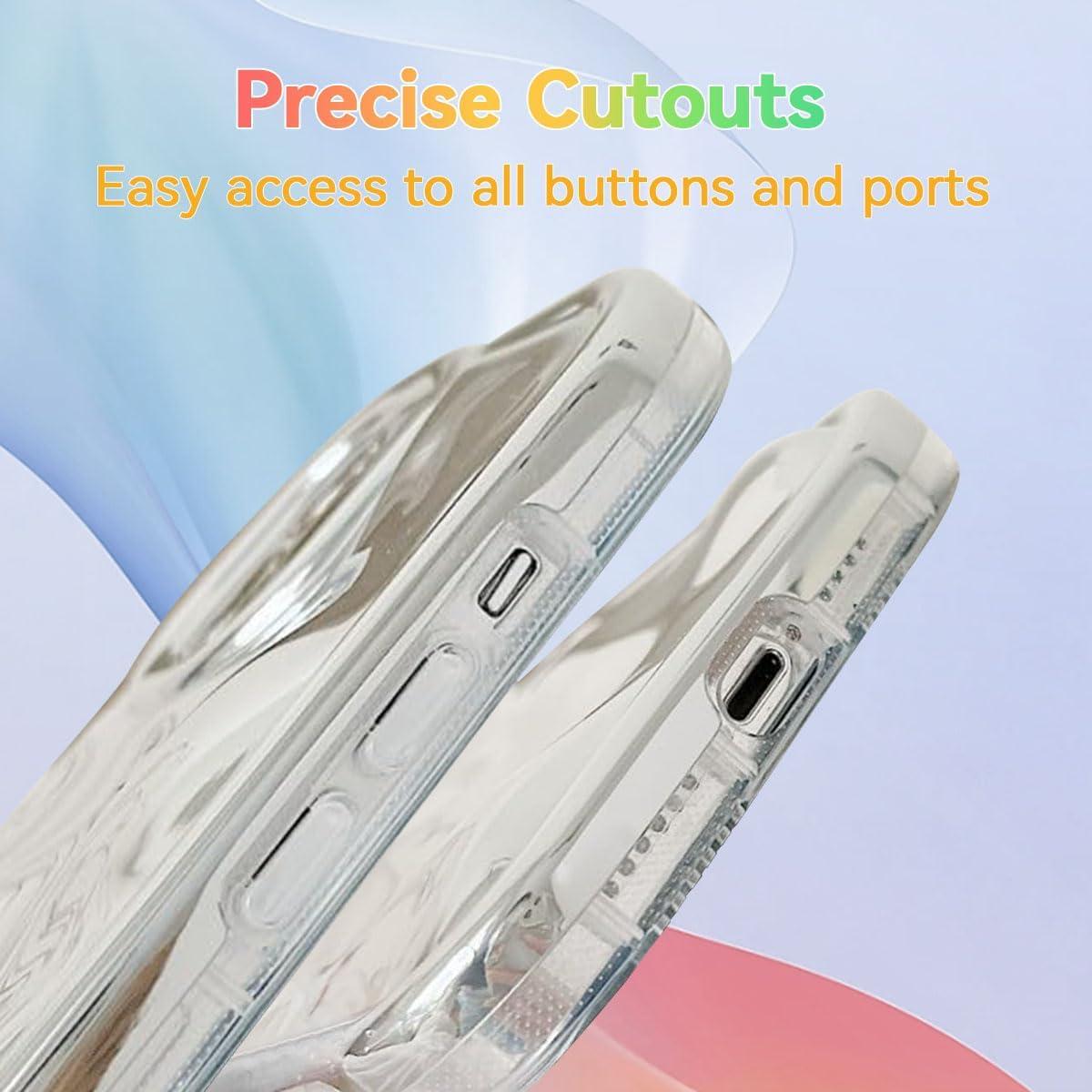 Funda EYZUTAK para iPhone 14 Pro Max - Silicona Plata 3D