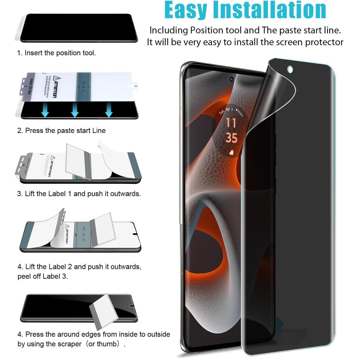 Protector de Pantalla y Lente Zeking para Motorola Edge 2024