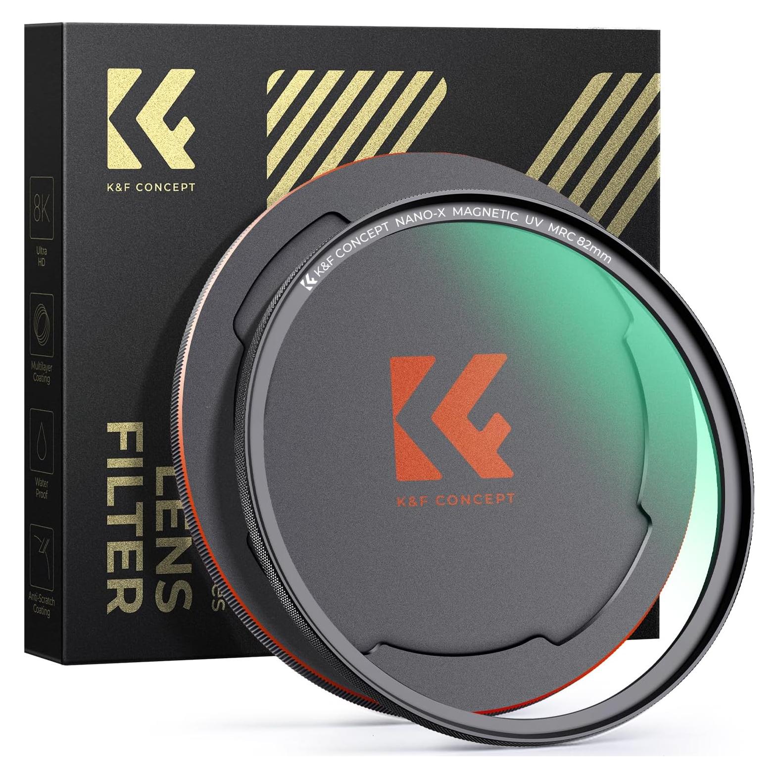 K&F CONCEPT 67mm Magnetic MC UV Lens Protection Filter + Lens Filter Cap with 28 Multi-Layer Coatings Waterproof/Scratch Resistant Ultra-Slim UV Filter for Camera Lens (Nano-X Series)