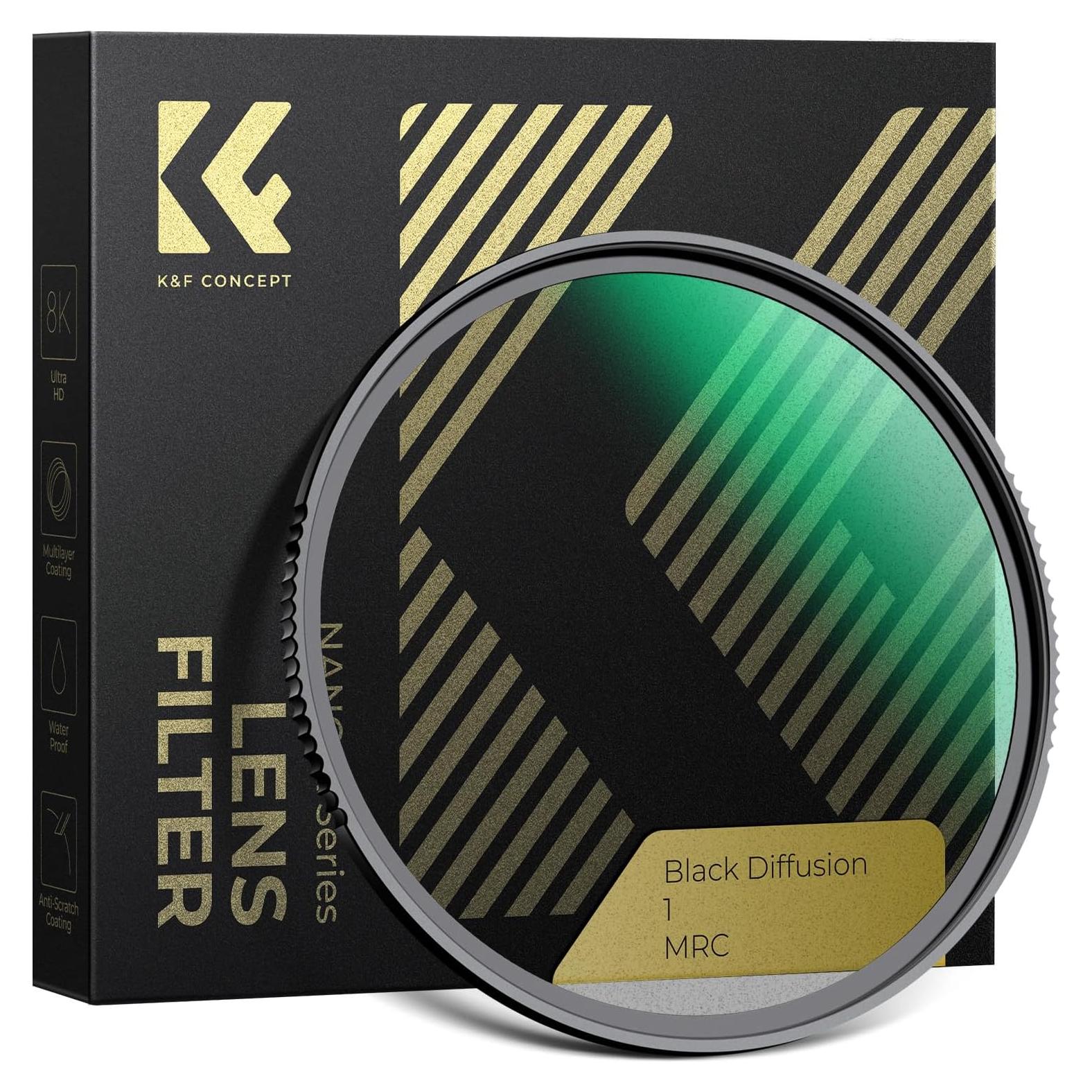 Filtro de Difusión Negra K&F Concept 72mm con 74% Transmitancia