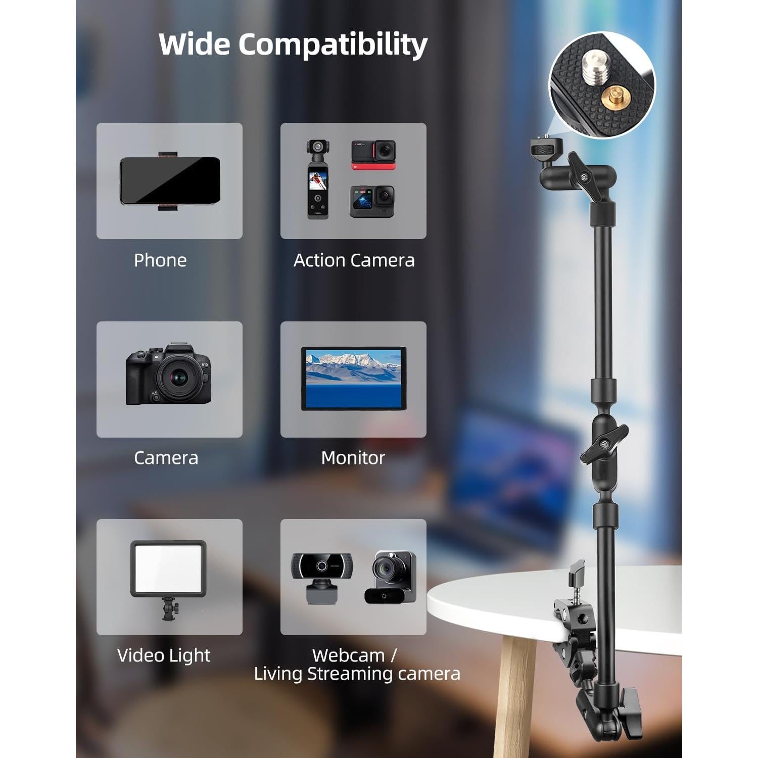 Brazo Mágico 22" JEBUTU con Abrazadera y Adaptadores