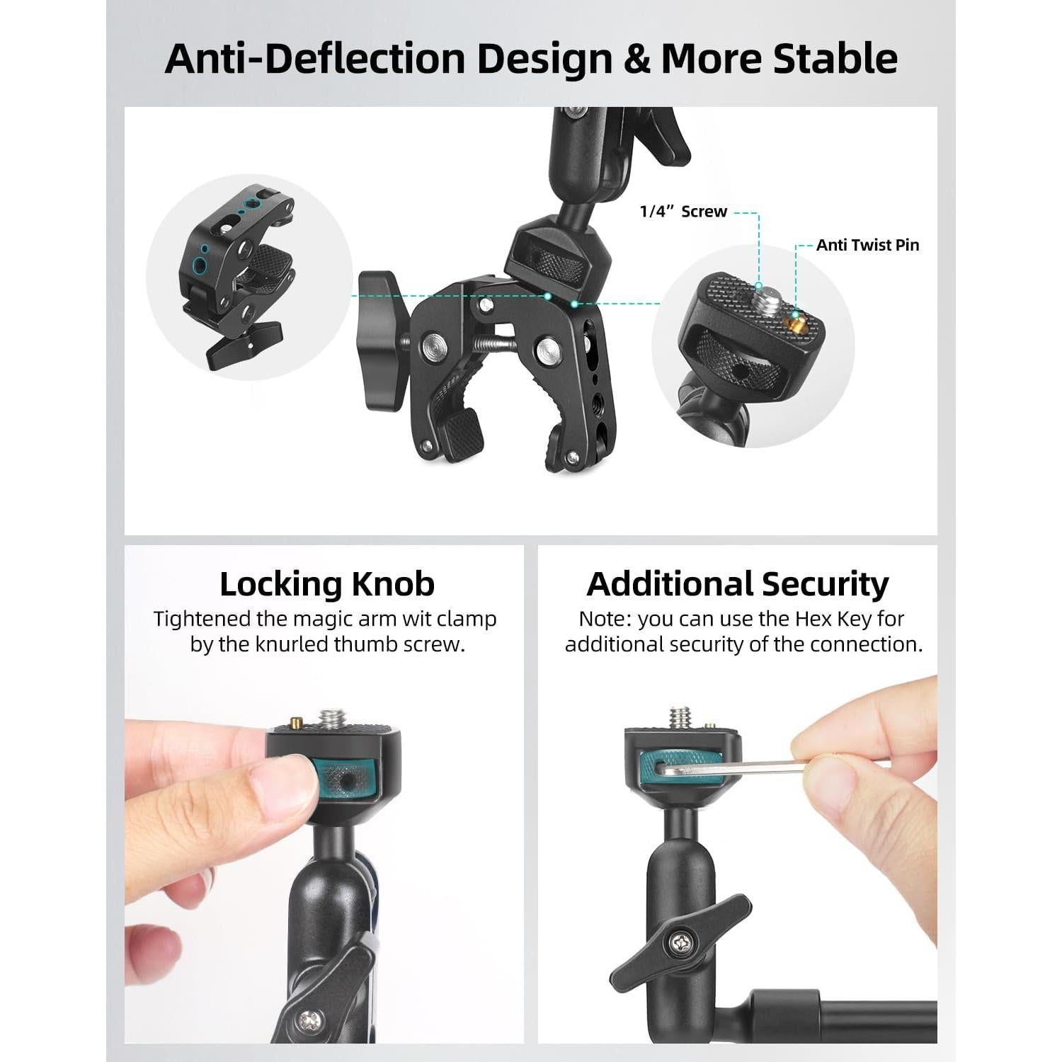 Brazo Mágico 22" JEBUTU con Abrazadera y Adaptadores