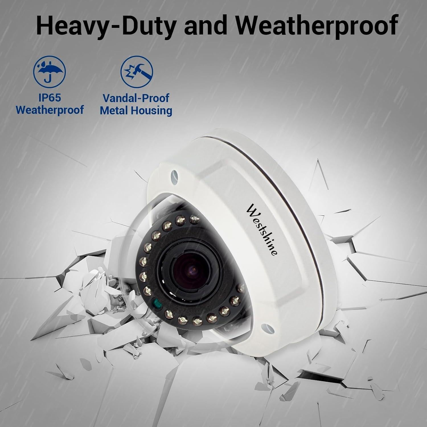 Cámara de Seguridad Dome 5MP Westshine Varifocal 2.8-12mm