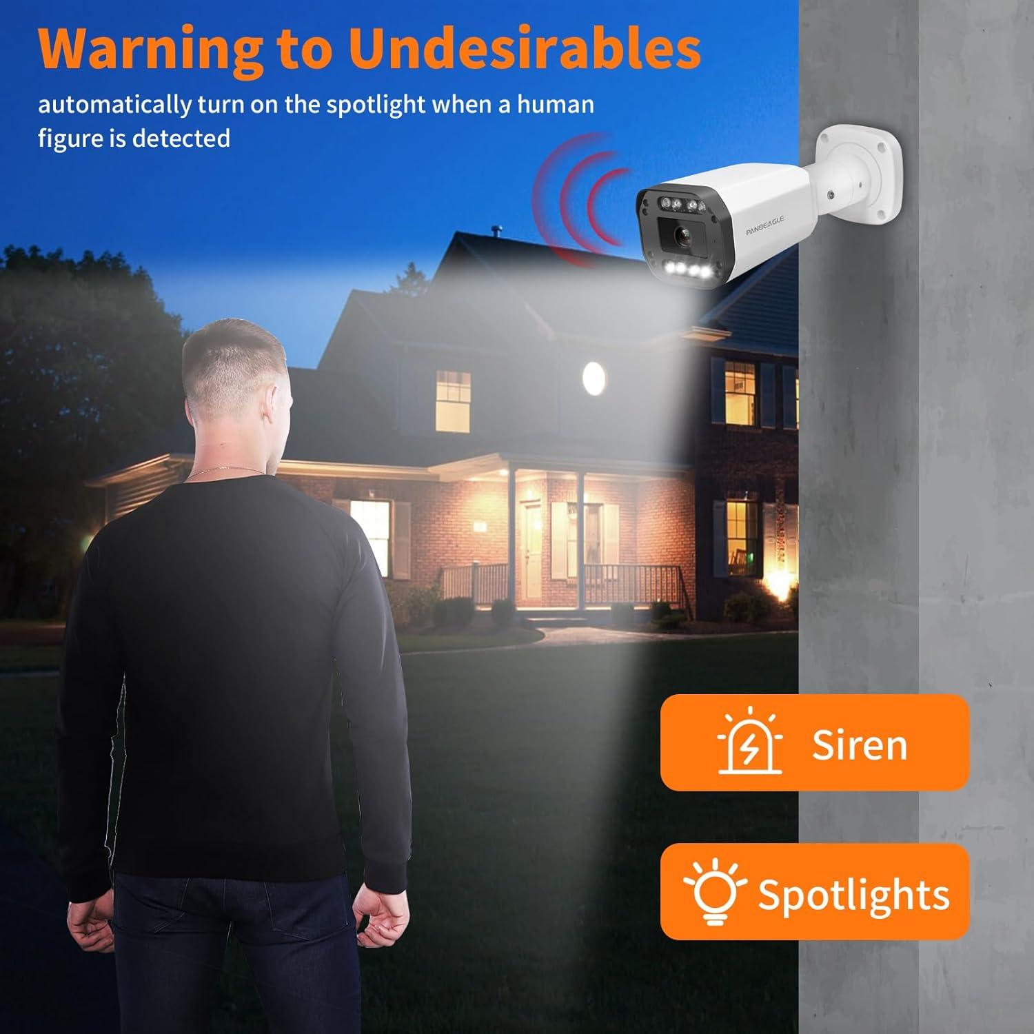 Cámara IP PoE PANOEAGLE 8MP Exterior Doble Luz 4K Zoom 5X