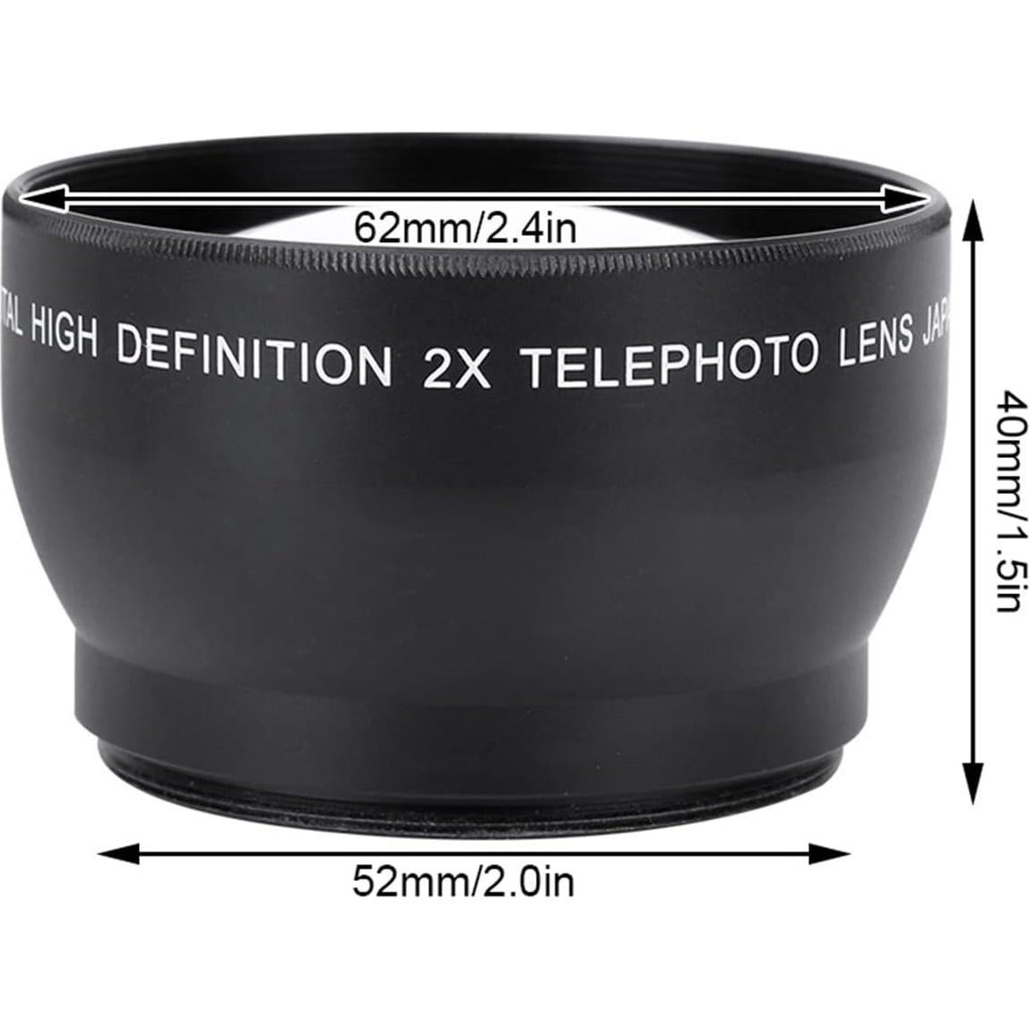Lente Telefoto 2X 52mm Acouto HD Impermeable y Ligero