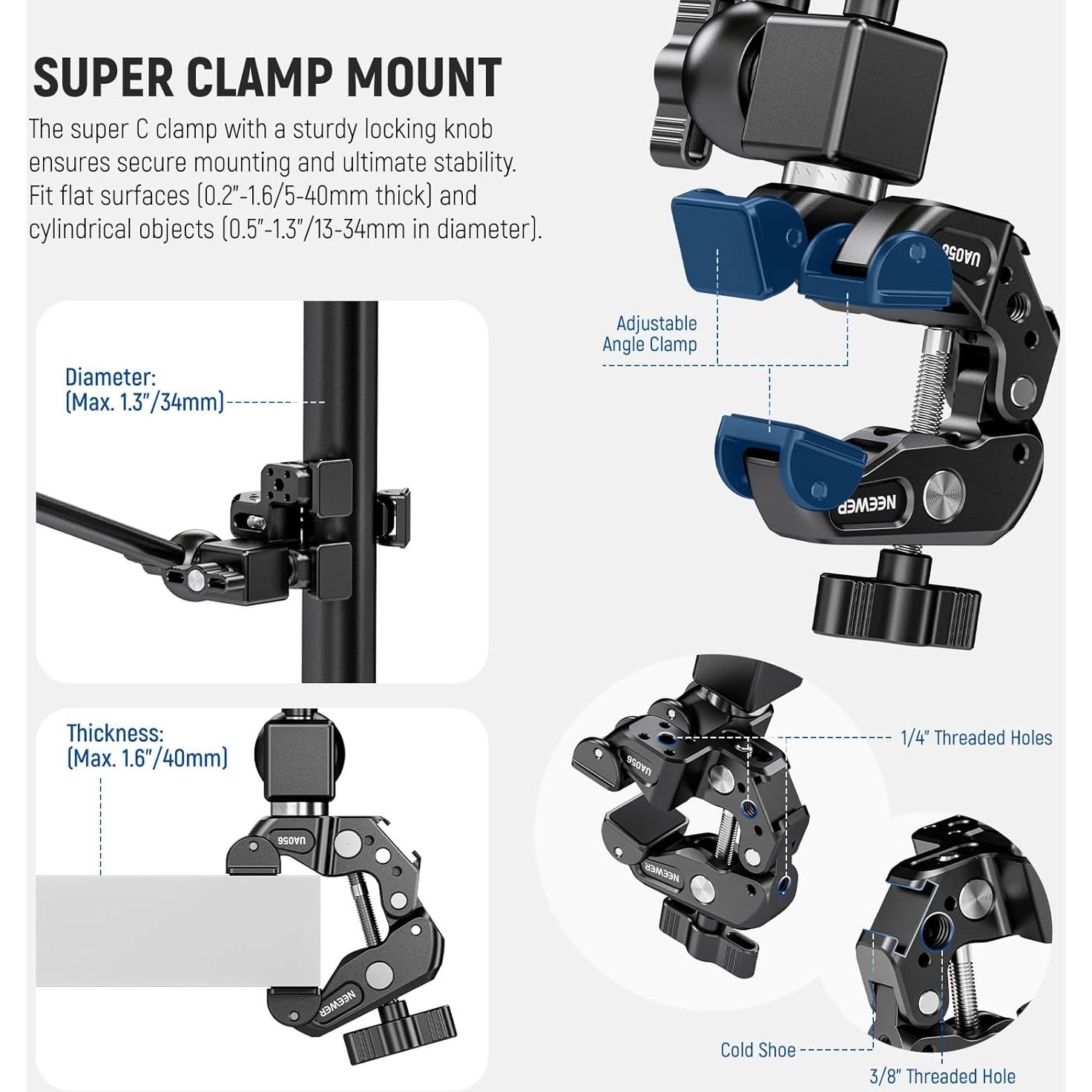Brazo Mágico Articulado NEEWER UA056 75cm Soporte Cámara