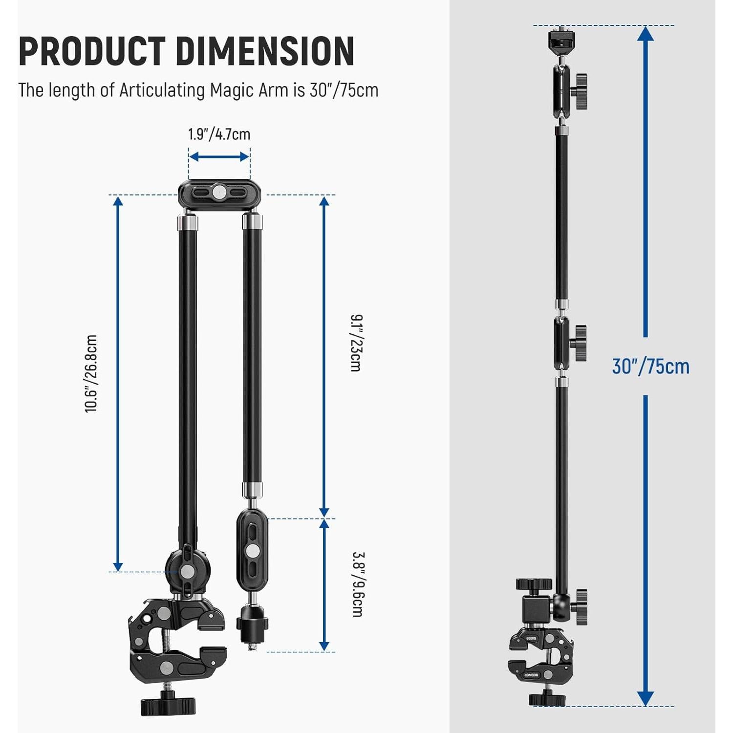 Brazo Mágico Articulado NEEWER UA056 75cm Soporte Cámara