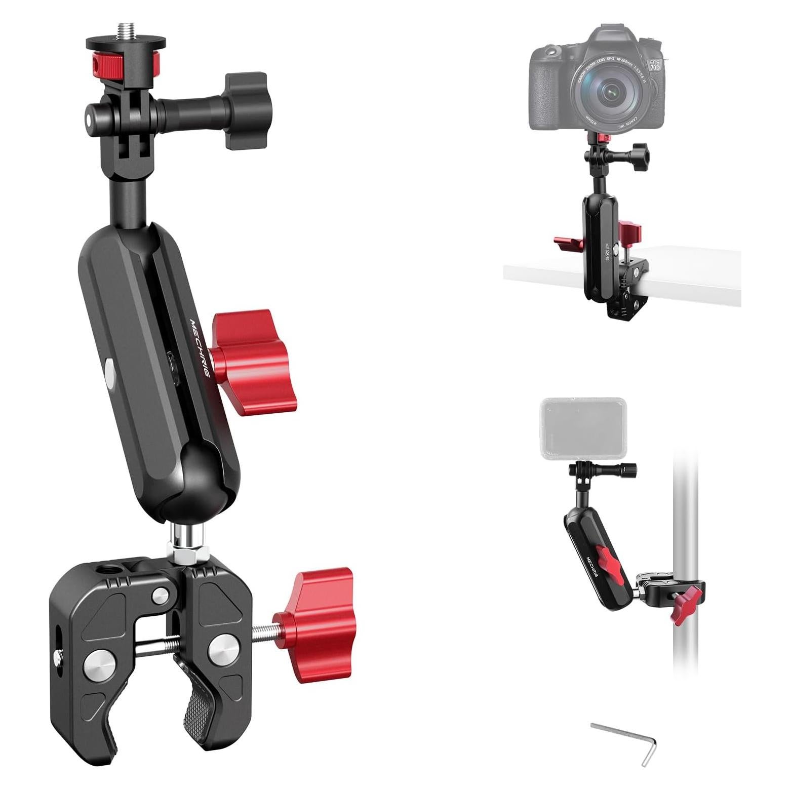 Soporte de Cámara Mechrig JC008 con Abrazadera y Doble Cabeza