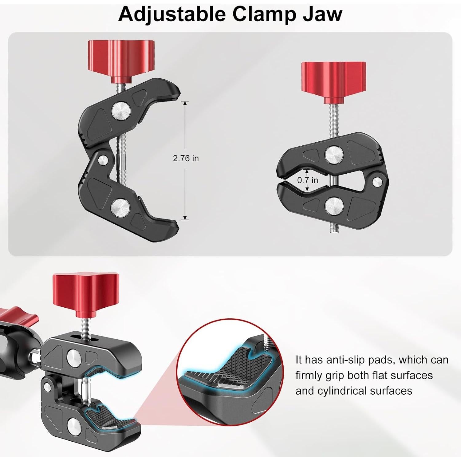 Soporte de Cámara Mechrig JC008 con Abrazadera y Doble Cabeza